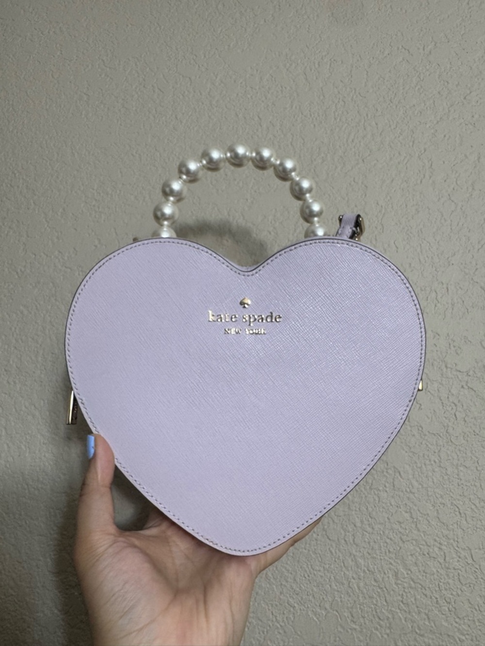 kate spade Love Shack Lilac Heart Pearl-Handle Crossbody Bag